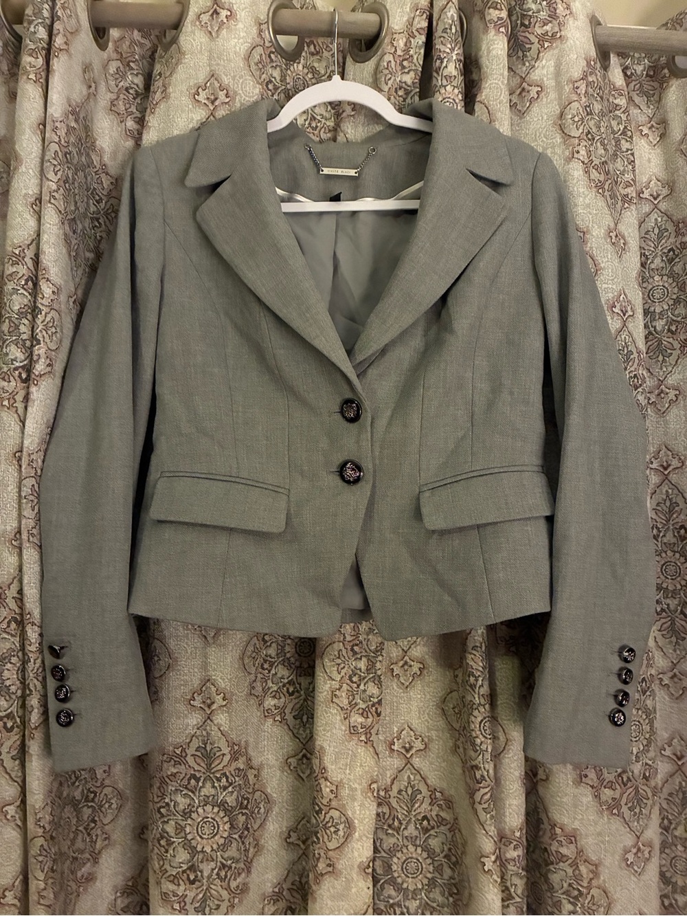 Women's Tailored Light Gray Cropped Blazer Jacket